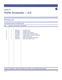Apple iii profile accessories packing list