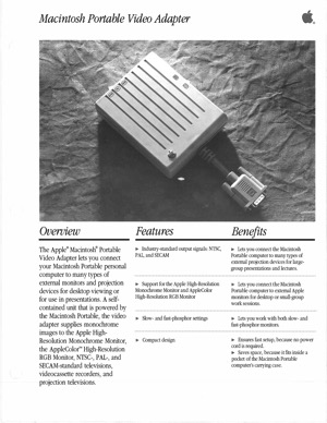 Macintosh portable video adapter 8909